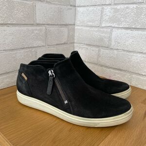 Ecco Black Sneakers with White Sole